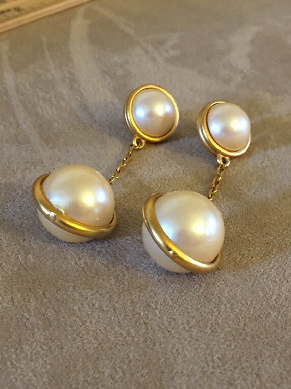 Vintage Monet Chunky Pendulum earrings Twiggy’s s… - image 9