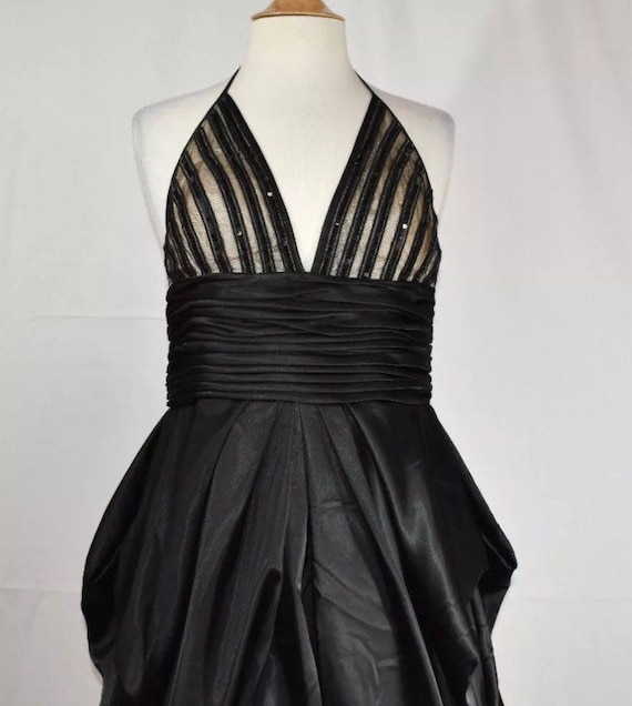 Black Chevron Lace Halter Dress, Corset Top, Size S - Etsy