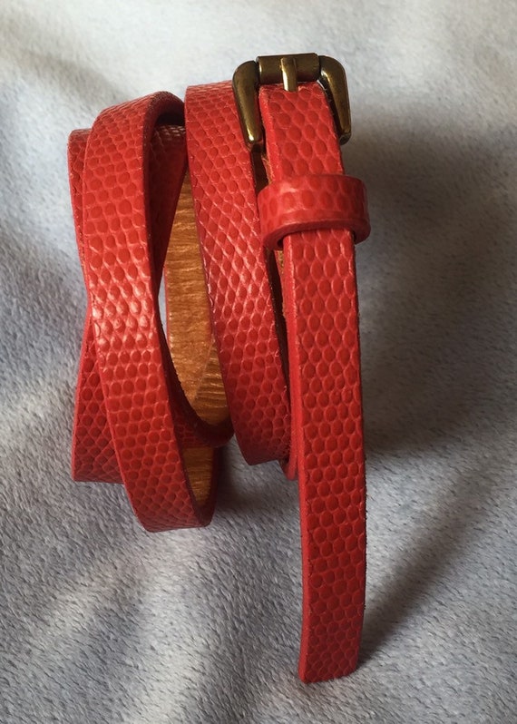 VTG Late 90’s Gap Genuine Leather Red belt Size S… - image 8