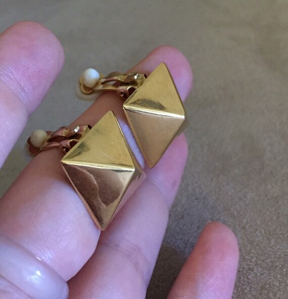 Classic Ralph Lauren RLL Pyramid Earrings  Clip on - image 3