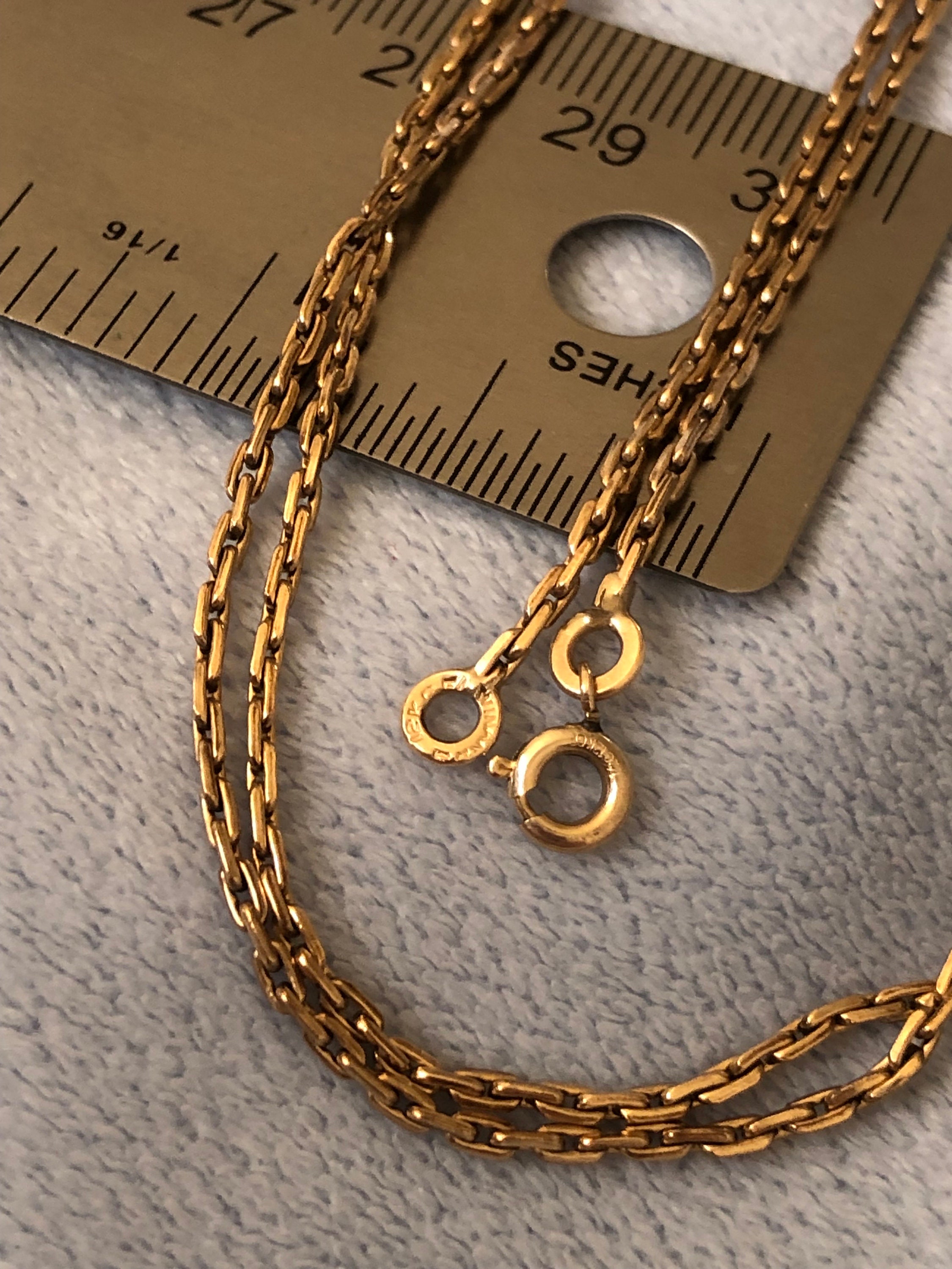 1950 Vintage 12K Rose Gold Filled Chain Necklace 25” Marked 1/20