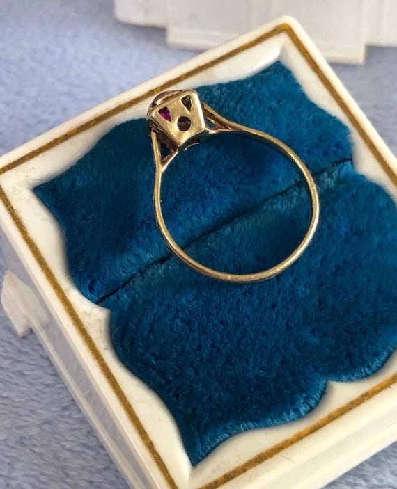 Victorian 14K Solid Gold Ruby Ring Child's Ring S… - image 9