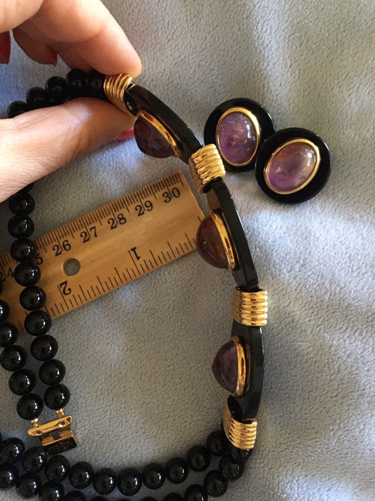 Vintage Italy Haute Couture Francesca Romana Bijoux Glass Necklace