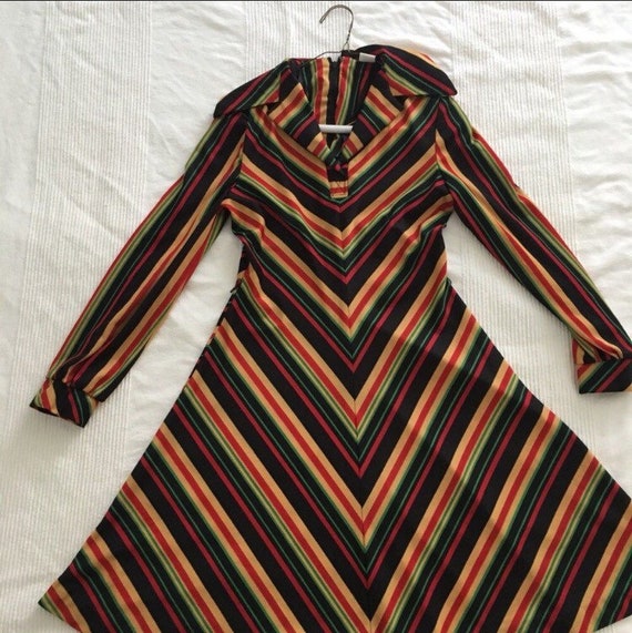 Vintage colorful Chevron Dress