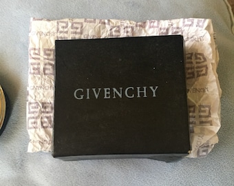Authentic Vintage Givenchy Navy Leather Coin Purse W/box NIB