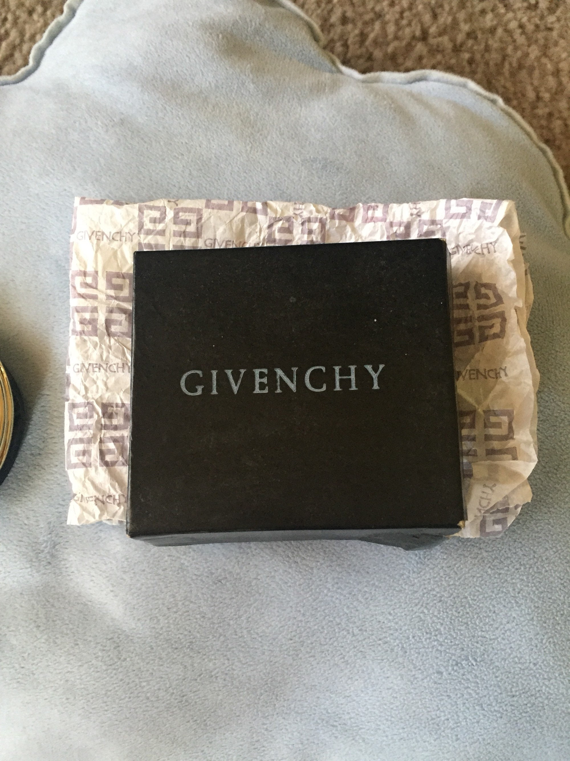 Authentic Vintage Givenchy Navy Leather Coin Purse W/box NIB