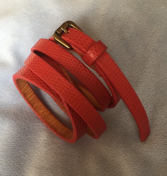VTG Late 90’s Gap Genuine Leather Red belt Size S… - image 5