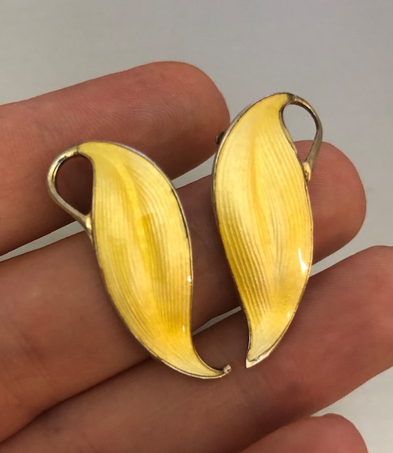 Gilt Sterling Norway Sterling Silver Yellow Enamel