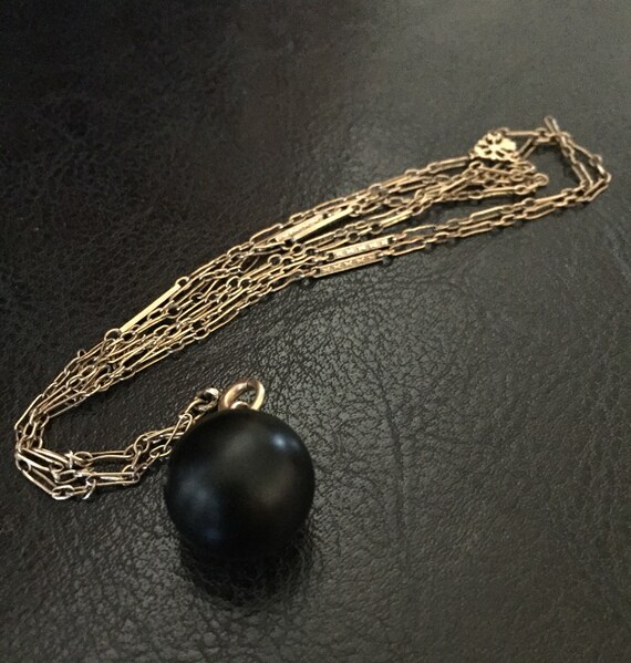 Victorian French Jet Orb Necklace - image 4