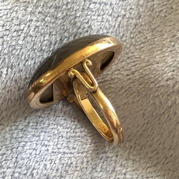 Art Deco Translucent Gray Lavender Chalcedony Car… - image 16