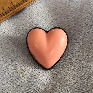 Art Deco Whimsical Pink Celluloid Heart pin brooch