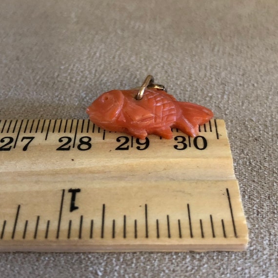 Antique Carved Coral Fish pendant or charm - image 3