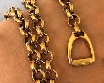 Vintage Lauren Ralph Lauren Equestrian Necklace, RLL Gold Plated