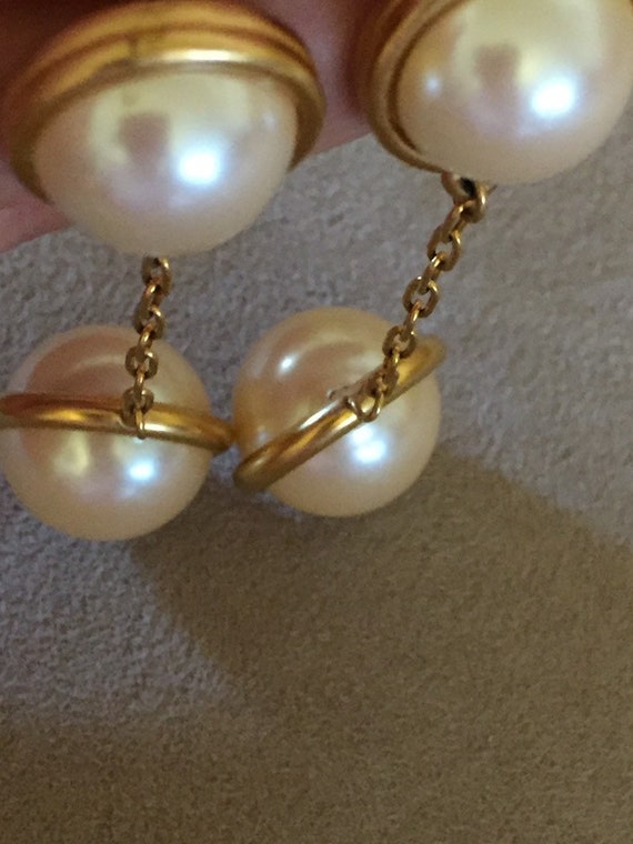 Vintage Monet Chunky Pendulum earrings Twiggy’s s… - image 8