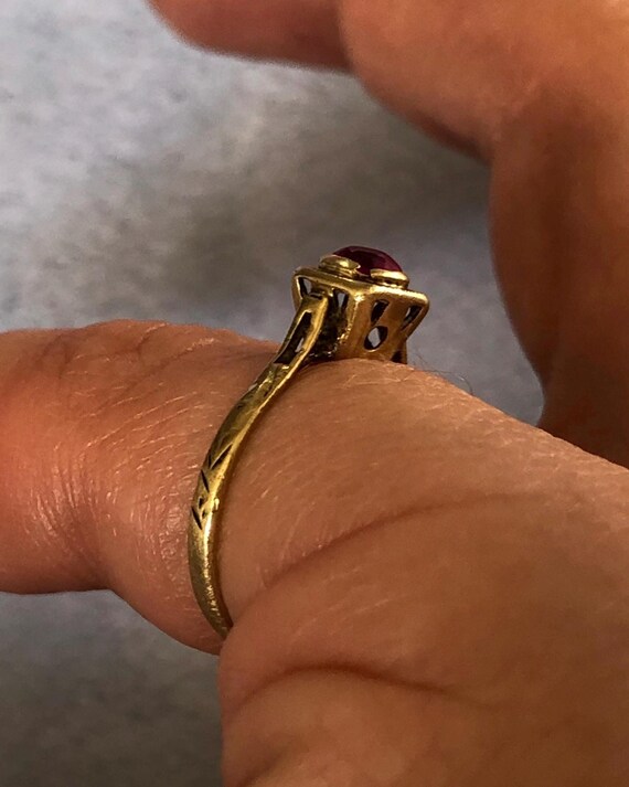 Victorian 14K Solid Gold Ruby Ring Child's Ring S… - image 10