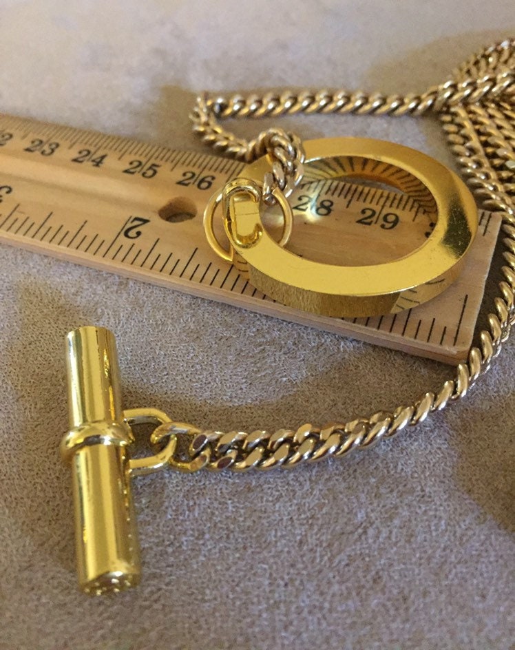 小物 Ralph Lauren 90s Gold Wallet Chain Vintage Ralph Lauren Chain Necklace Belt Toggle Clasp Multi