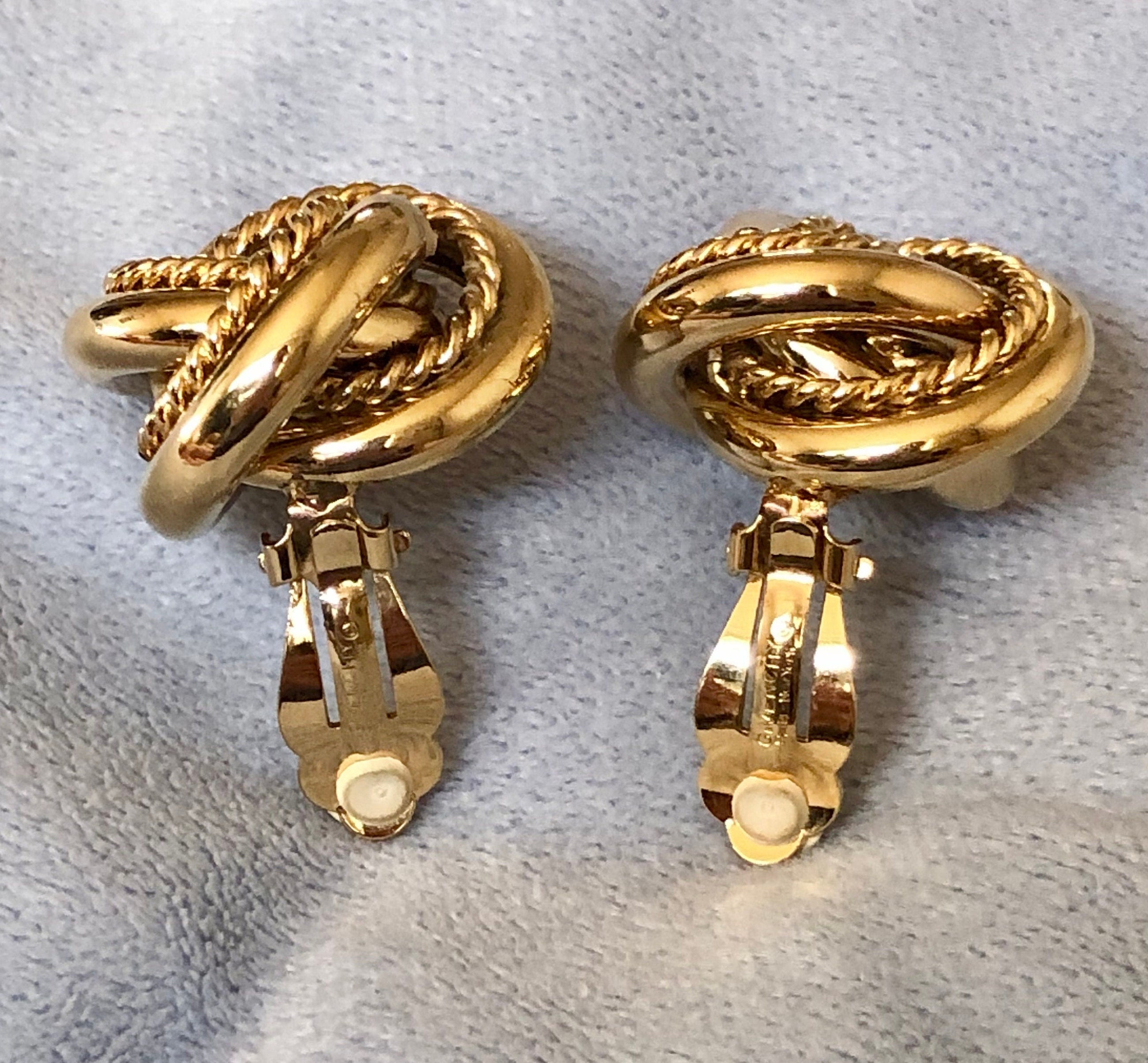 Vintage Givenchy Etruscan Love Knot Large 3D Multi Hoop