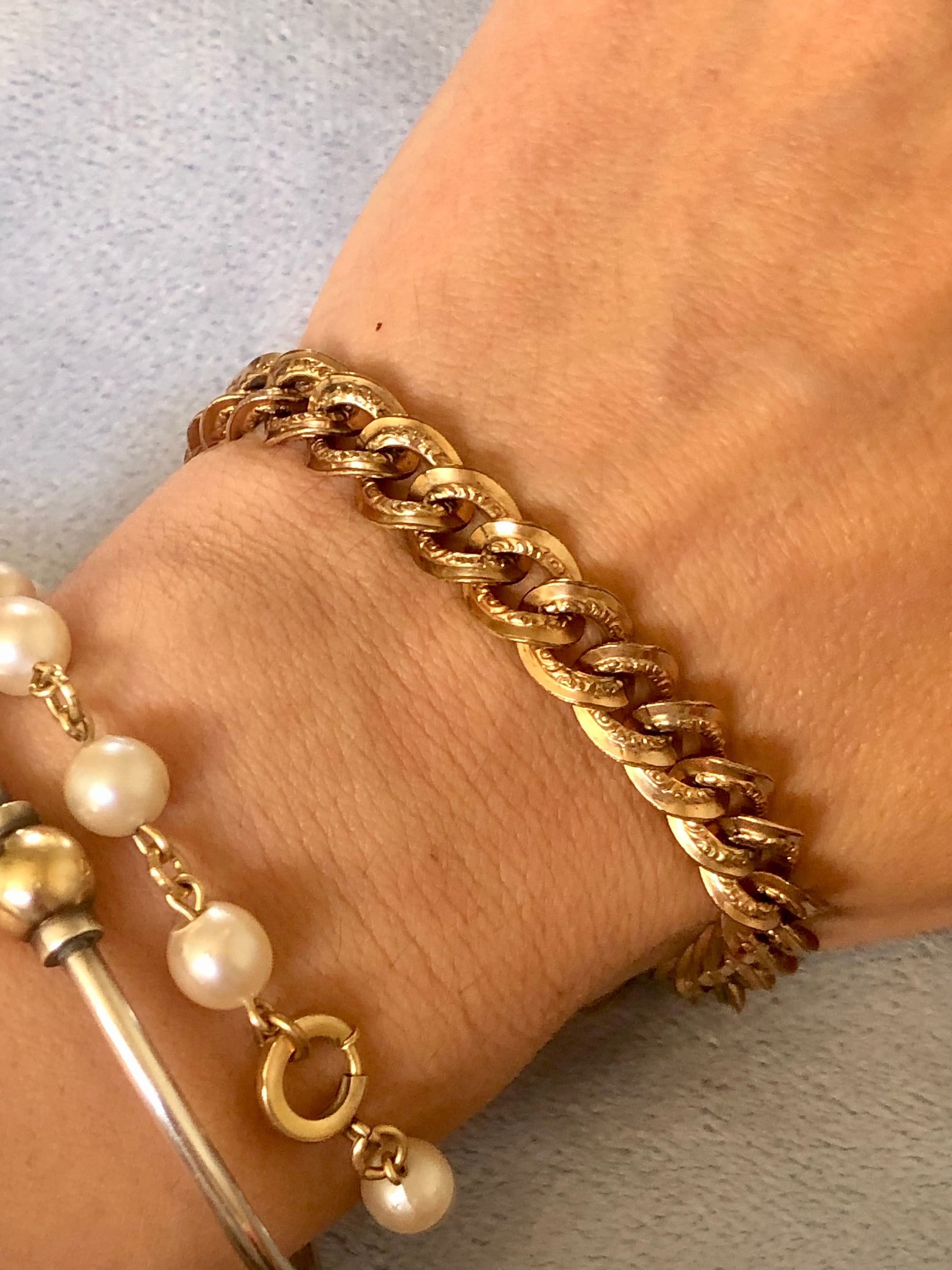 Victorian Rose Gold Filled Heart Padlock Bracelet With