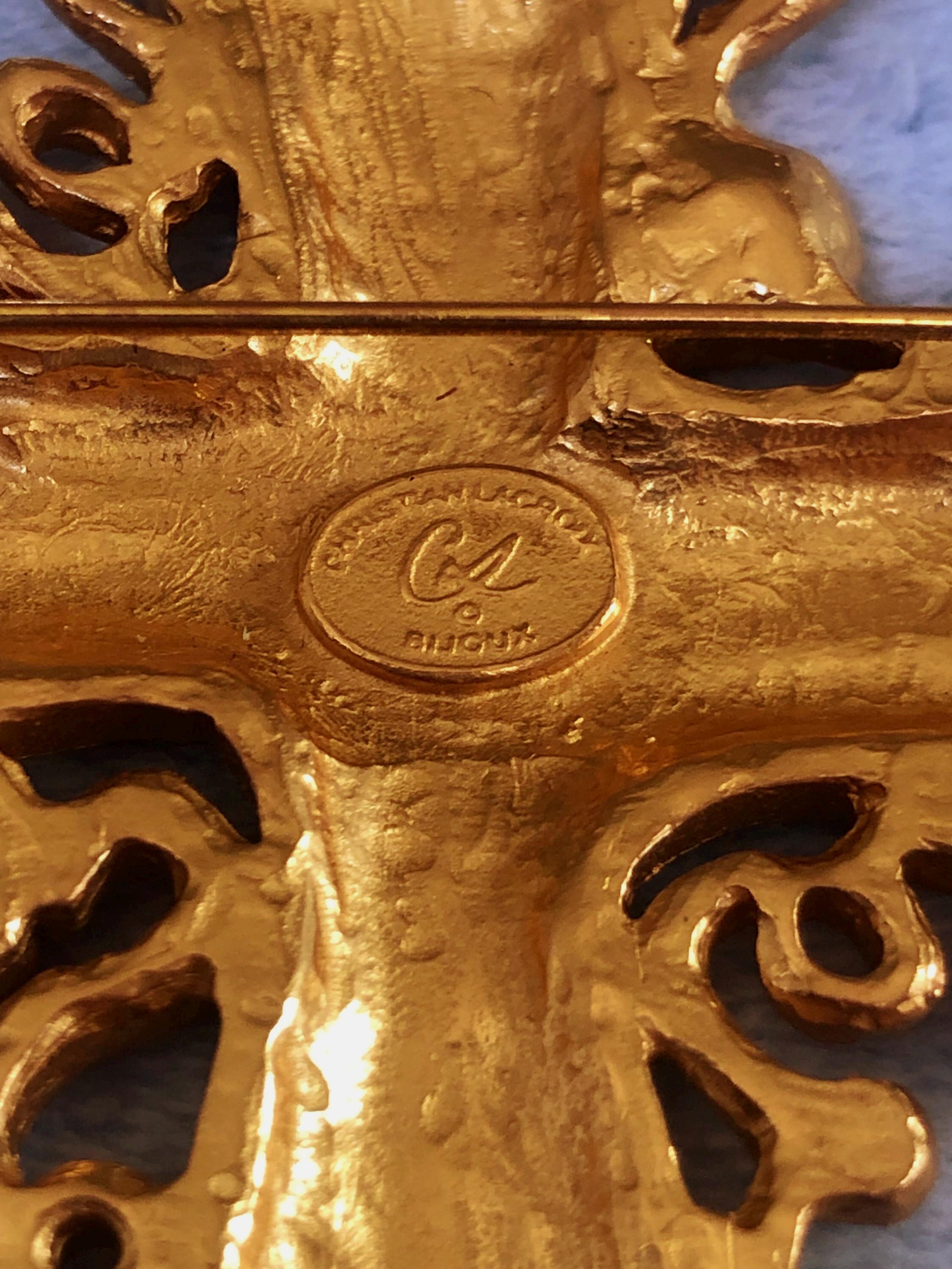 ユニセックス クリスチャン・ラクロワ ビジュー 巨大宝石 サイン入り