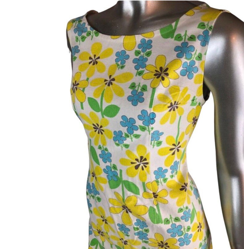 Vintage 60s MOD Hippie PSYCHEDELIC Floral BABYDOLL Mini Dress image 2