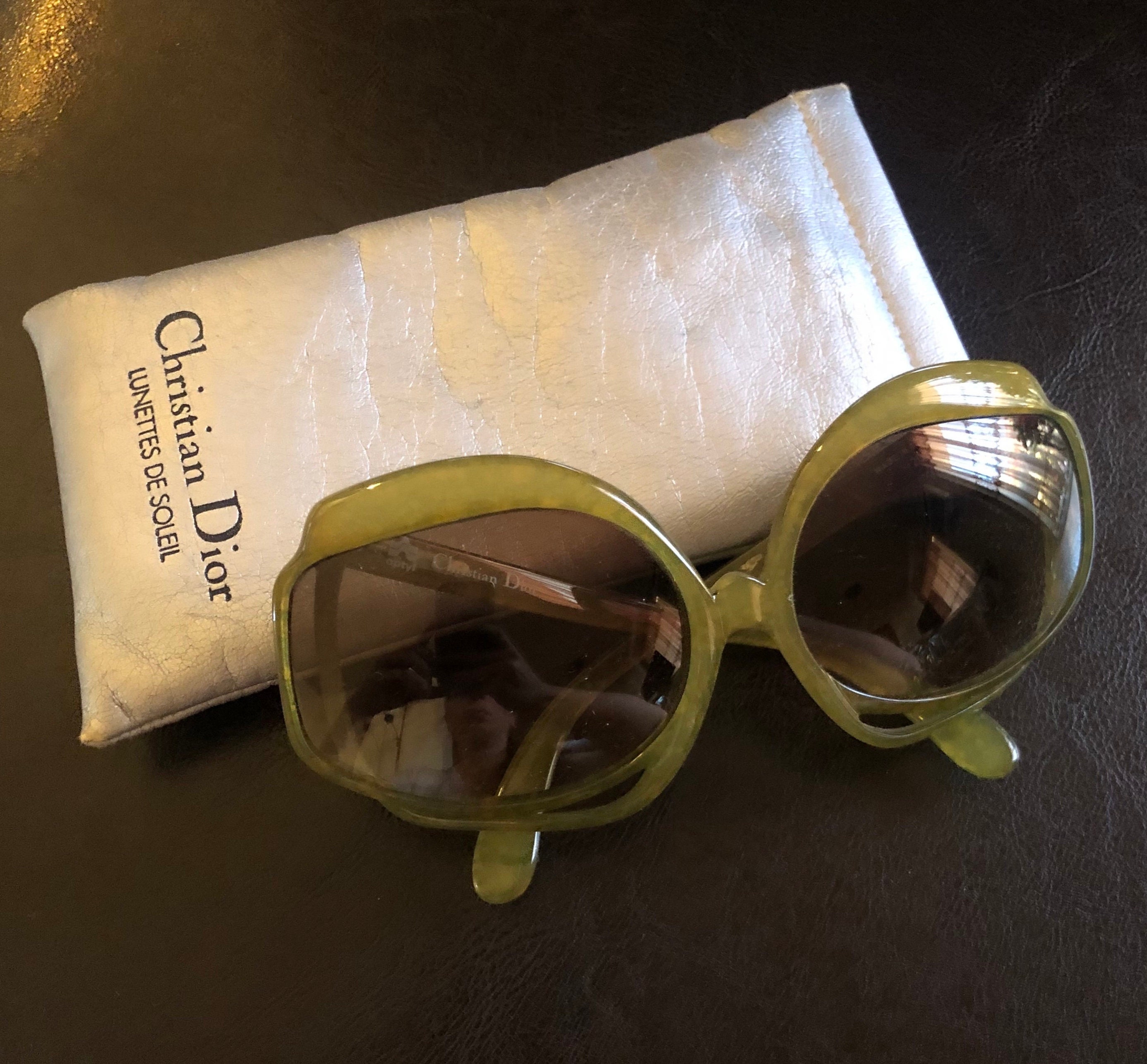 Vintage CHRISTIAN DIOR 2026-50 Optyl Jade Frame Sunglasses W/case