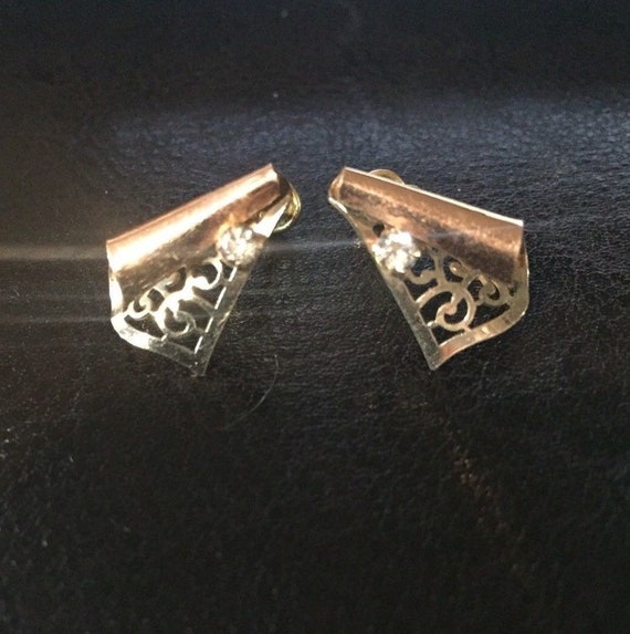 12K Gold Filled Van Del Crystal Cone Lace earrings