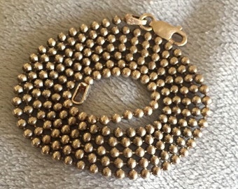 Vintage Sterling Silver Necklace Ball Chain 24”