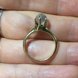 Antique Art Deco 14K Solid Gold Gold ~6MM Moonstone 6 Prong Solitaire Ring Size 5.25