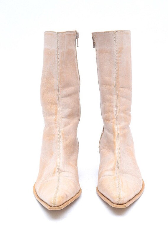 Vintage Leather Brigitte Bardot's Style Mod Boots… - image 4