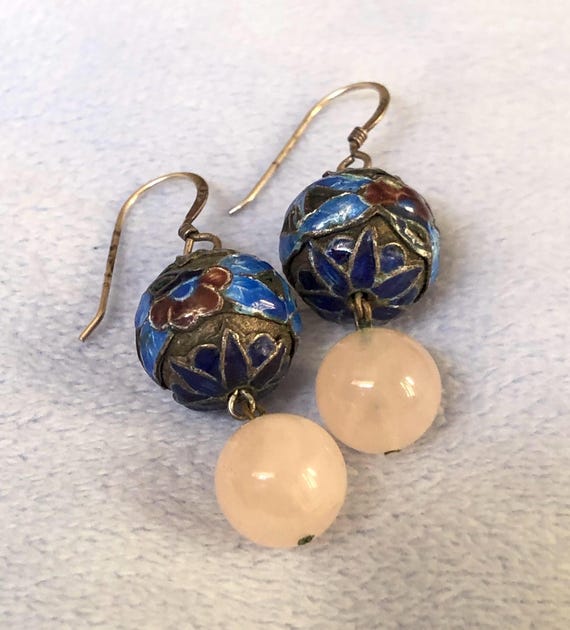 Art Deco Chinese Export Enamel Silver Orb Rose Qu… - image 7