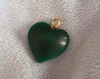 Vintage Green malachite Heart pendant