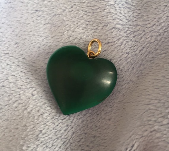 Vintage Green malachite Heart pendant - image 1