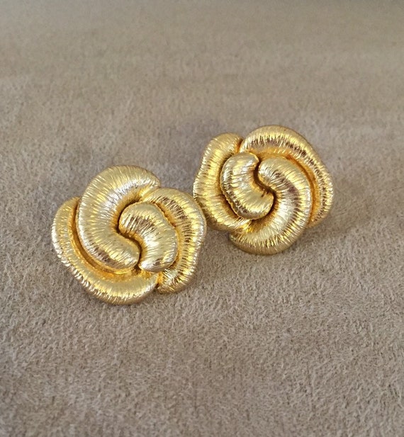 Vintage Gold washed Vermeil Cluster Rose Earrings… - image 4