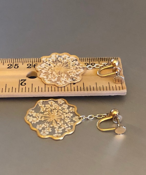 Beautiful super-delicate tiny dried Flower earrin… - image 7