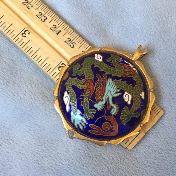 Large Vintage 1978 Givenchy Enamel Dragon Pendant - image 5