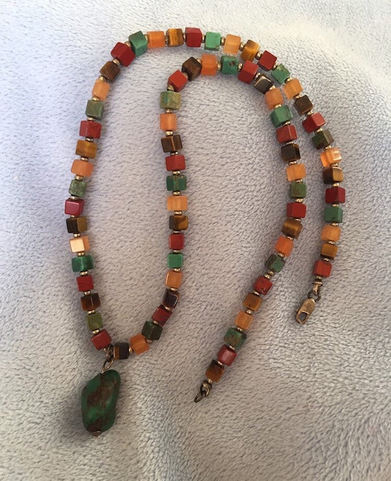 Vintage sterling silver tiny cube Multi Gemstone … - image 4