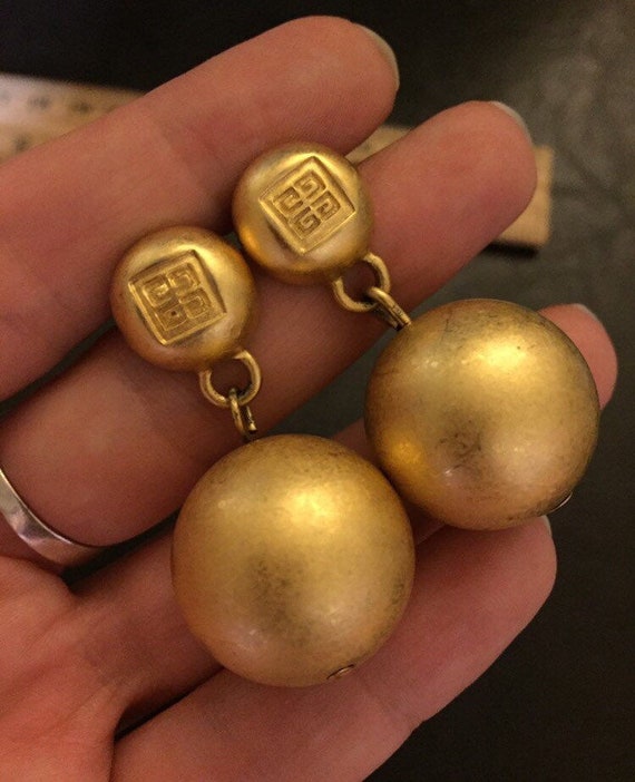 Rare Givenchy earrings Matte Gold Pebble   Givenc… - image 1