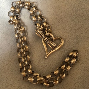 Vintage Judith Jack Sterling Silver Heart Toggle Clasp Chain Necklace 16” Round Links