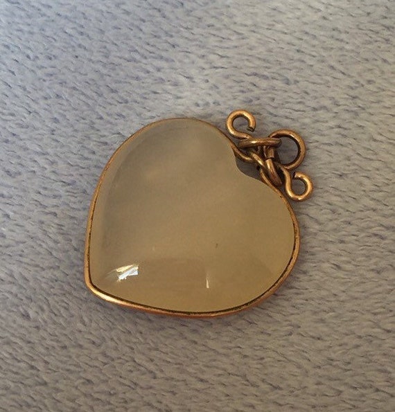 Victorian Rose Gold Agate Heart Pendent