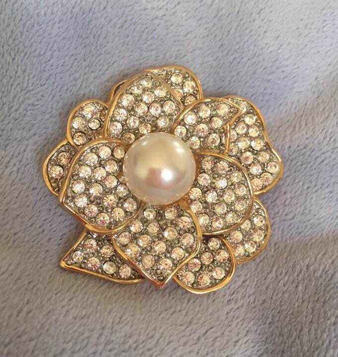 Broche Chaussure émaillée Verte KJL Kenneth Jay Lane - Argent Avec Ruban Et Fleurs Roses - Occasion En Très Bon état
