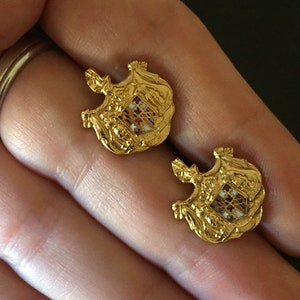 Vintage old stock Shield Earrings W/enamel