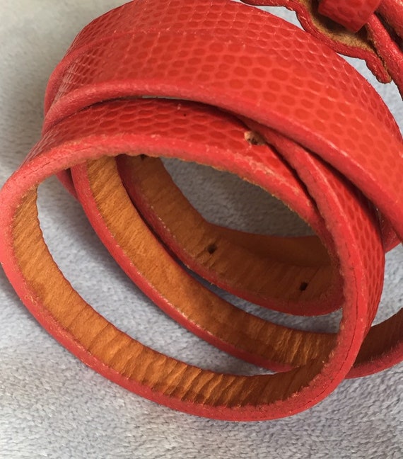 VTG Late 90’s Gap Genuine Leather Red belt Size S… - image 3