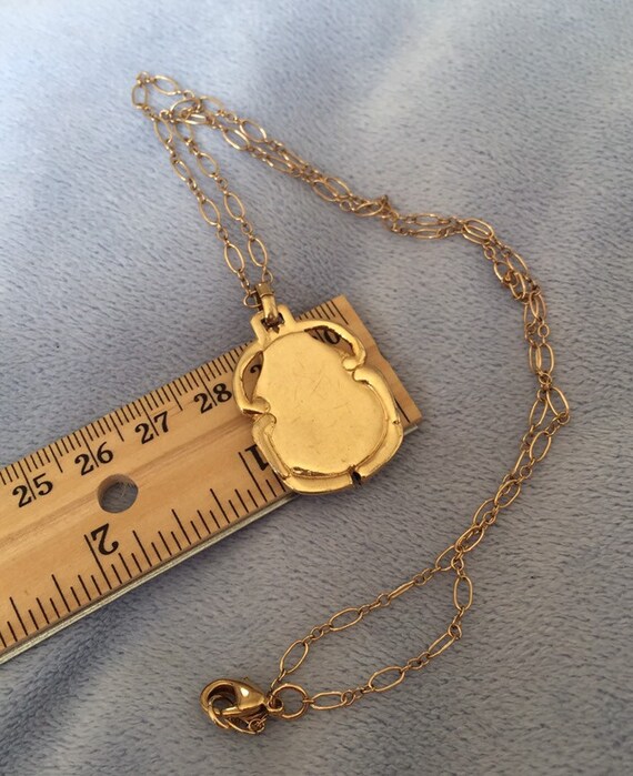 Vintage French Gold Filled Enameled Geometric Gre… - image 4