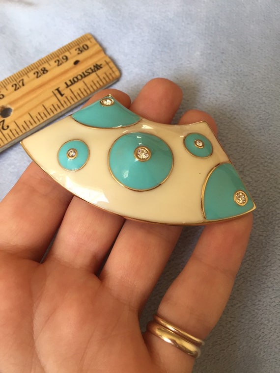 Pin Broche Vintage Guy Laroche Parfum Mode Cercle Costume Jewelry Occasion