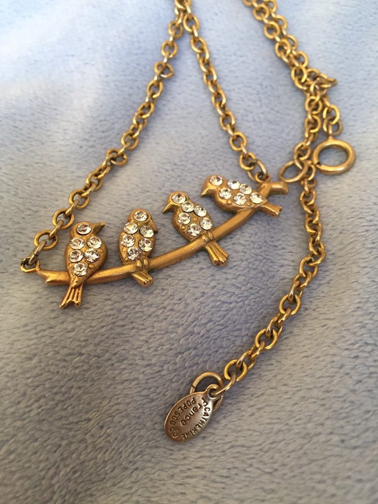 Vintage Catherine Popesco France Bird Row Necklace With Vintage Catherine Popesco France Bird Row Necklace With