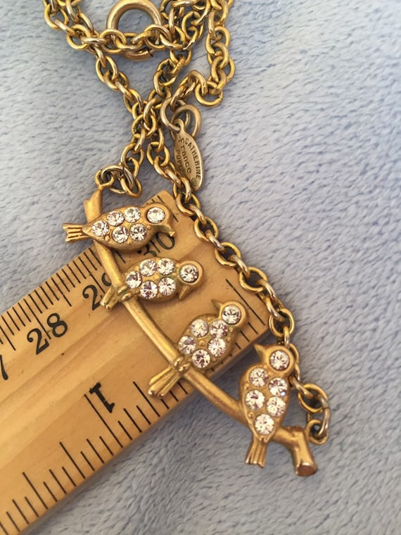 Vintage Catherine Popesco France Bird Row Necklace With