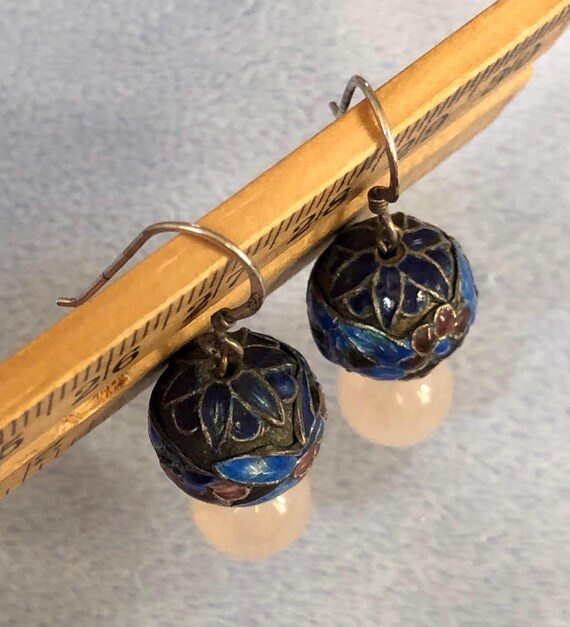 Art Deco Chinese Export Enamel Silver Orb Rose Qu… - image 3