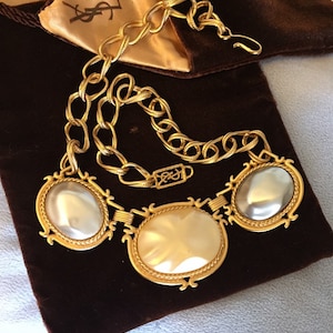 Rare Vintage Yves Saint Laurent Necklace  YSL Etruscan Necklace