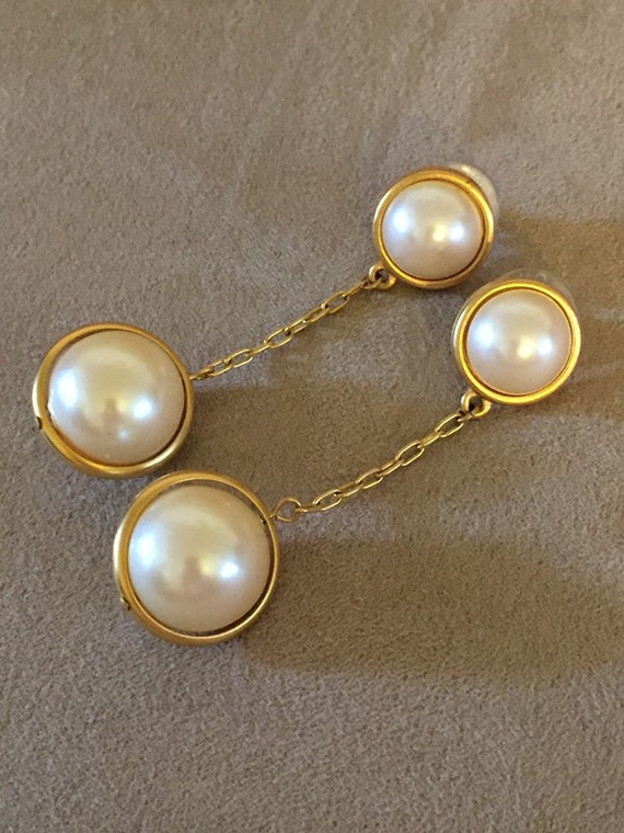 Vintage Monet Chunky Pendulum earrings Twiggy’s s… - image 6