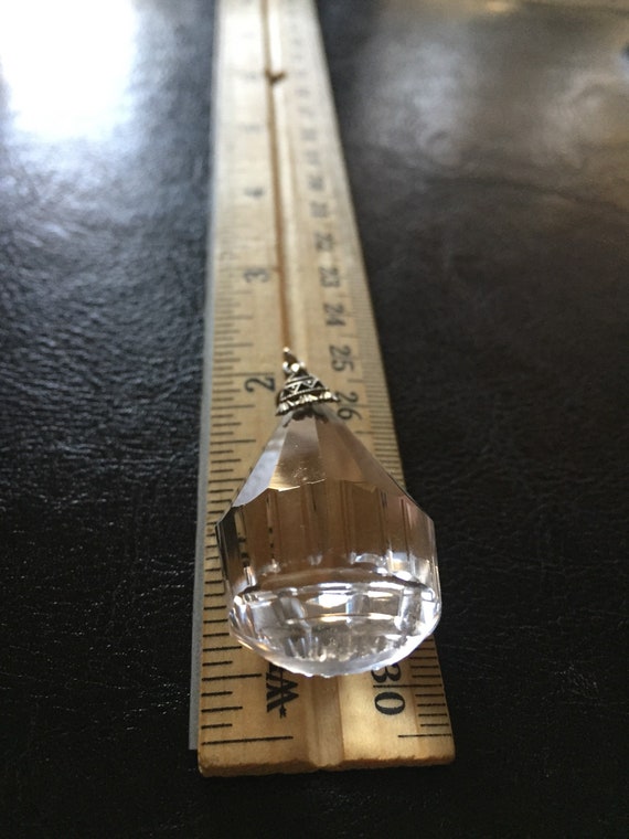 Genuine Rock Crystal Large Art Deco Pendant - image 5